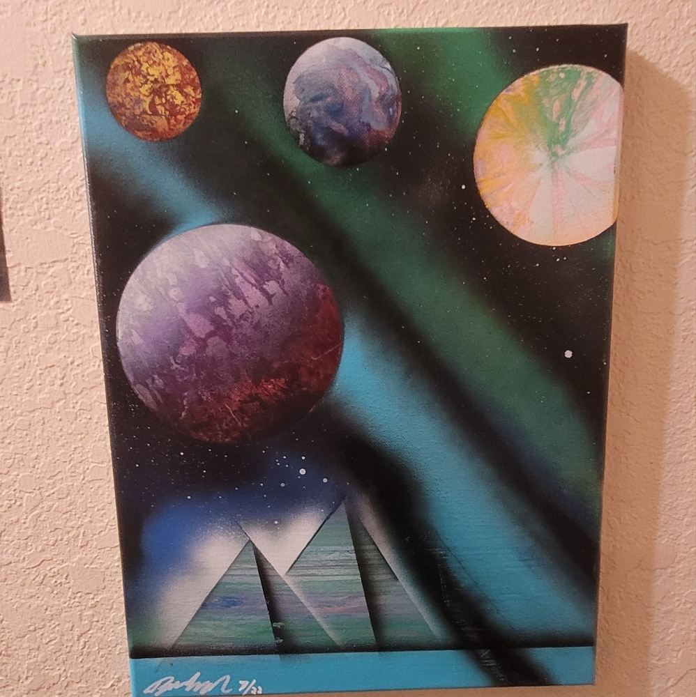 Original one of a kind pray paint art painting
